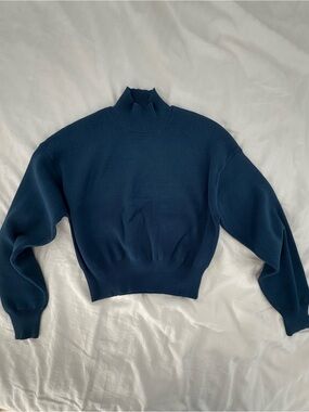 Dynamite Teal Blue Mock Neck Knit Sweater - Size S